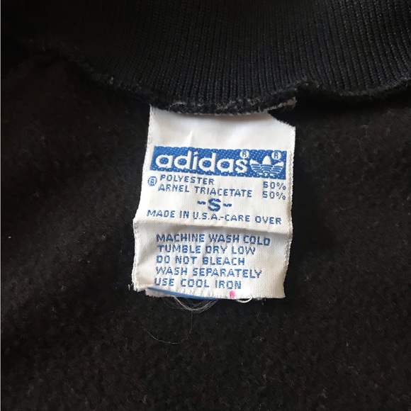 Old School Vintage Adidas Black Track Suit Jacket Size Small (XS) - Picture 5 of 15